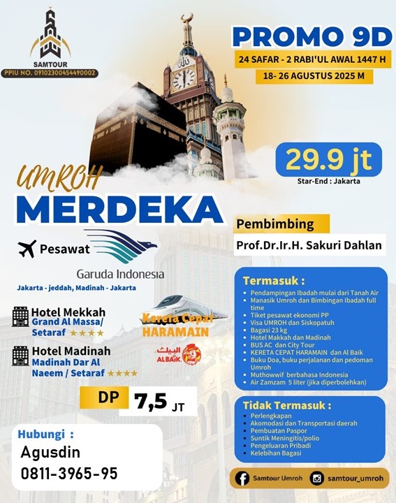 Paket Umroh Promo Agustus 2025 Samtour Purwokerto